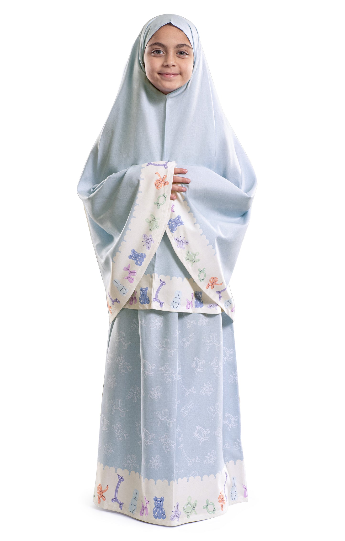 Ice Blue Islamic Kids Prayer Wear