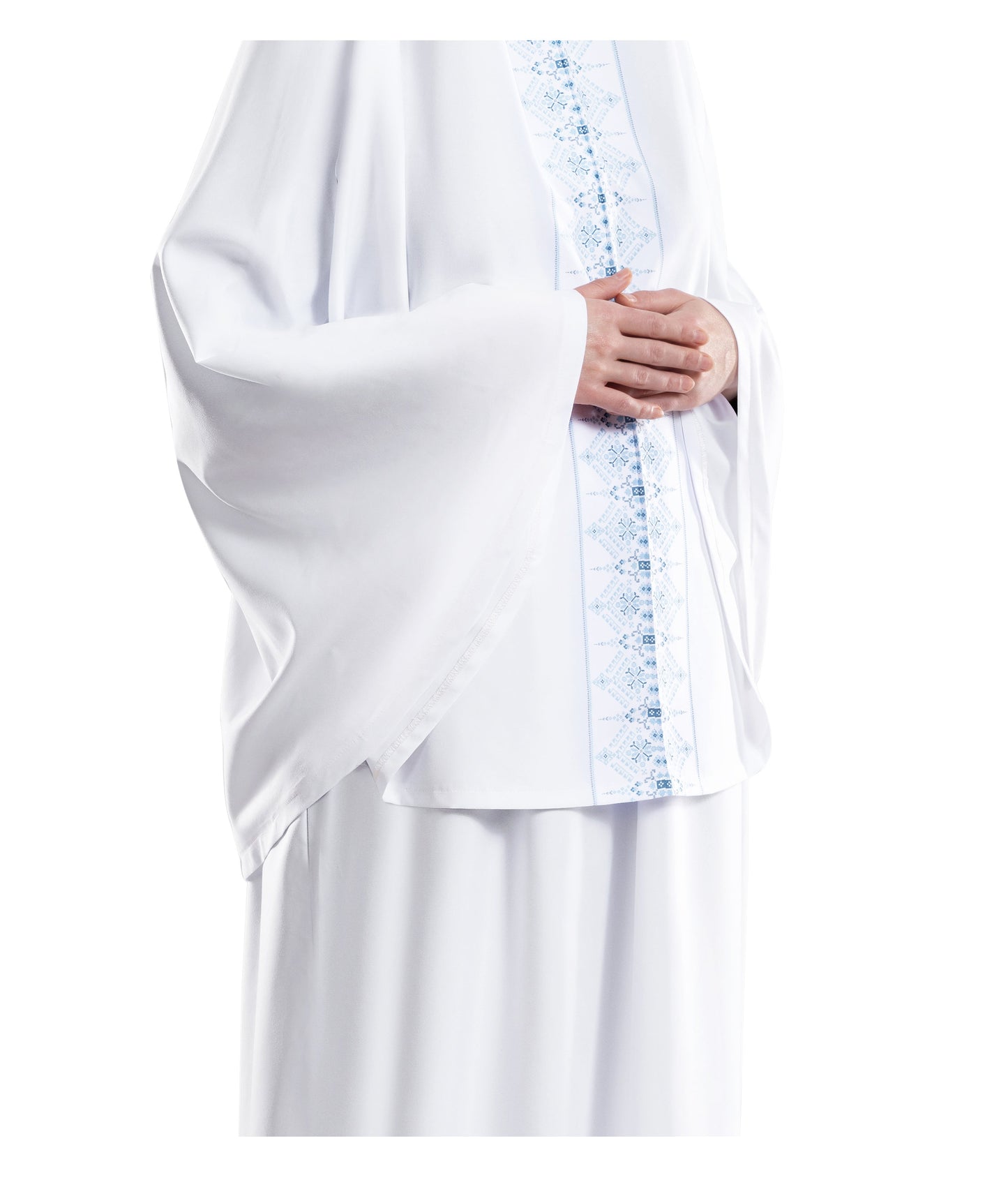 ملابس صلاة إسلامية باللون الأبيض اللازوردي