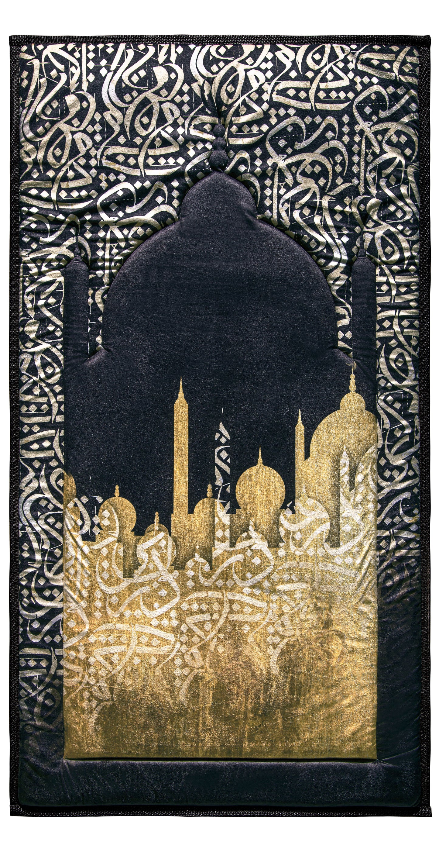 Dark Arabic Calligraphy Premium Prayer Mat