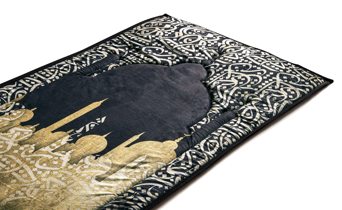 Dark Arabic Calligraphy Premium Prayer Mat