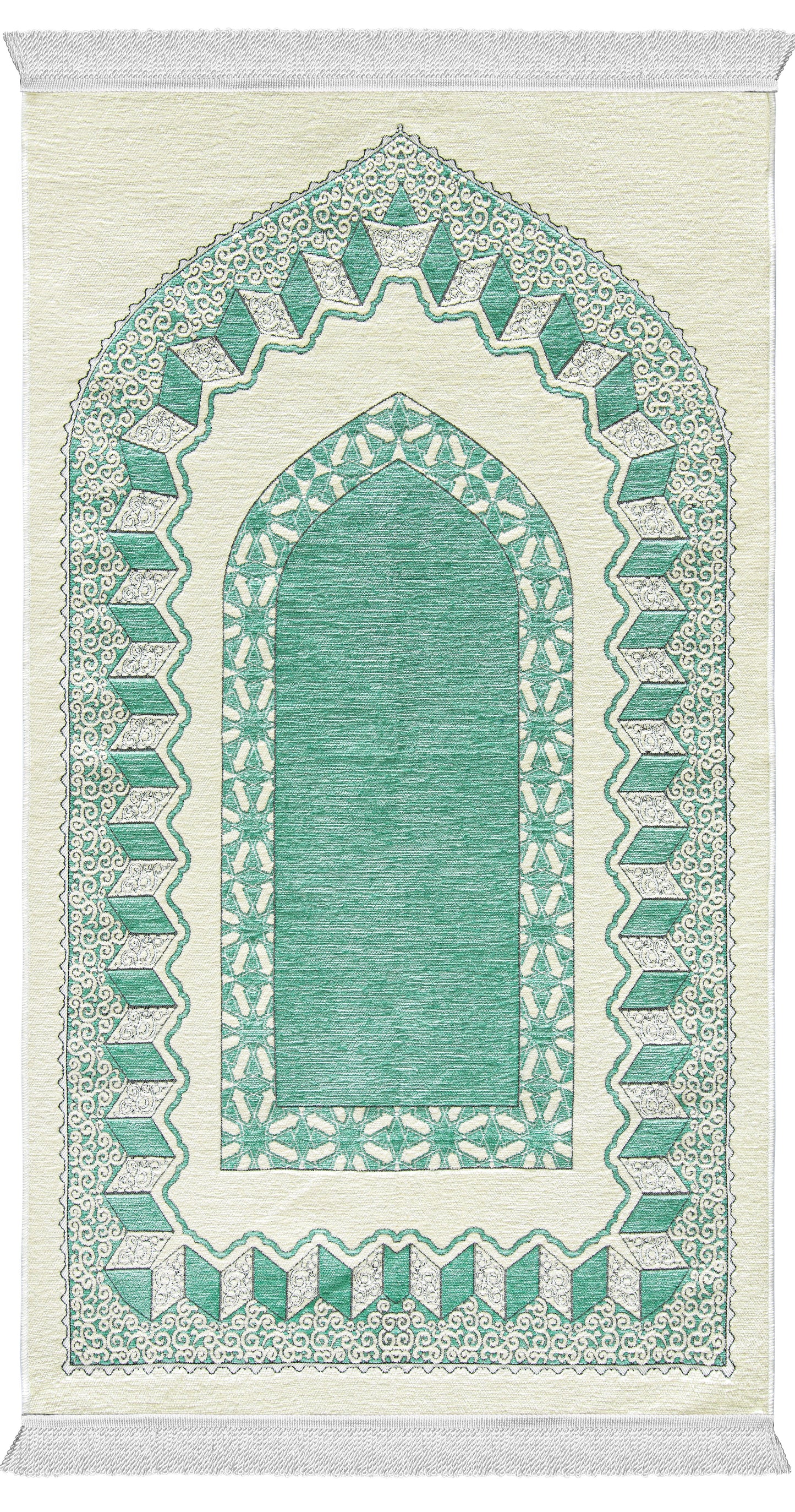 Teal Islamic Geometric Arch Unpadded Sejadah