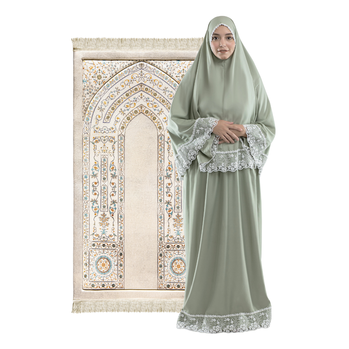 Antique Indian Arch Premium Mat + Elite Prayer Wear