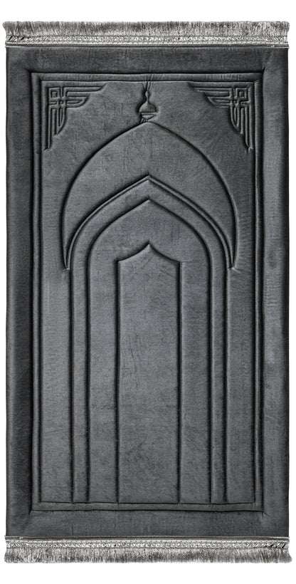 Dark Grey Capitone Prayer Mat