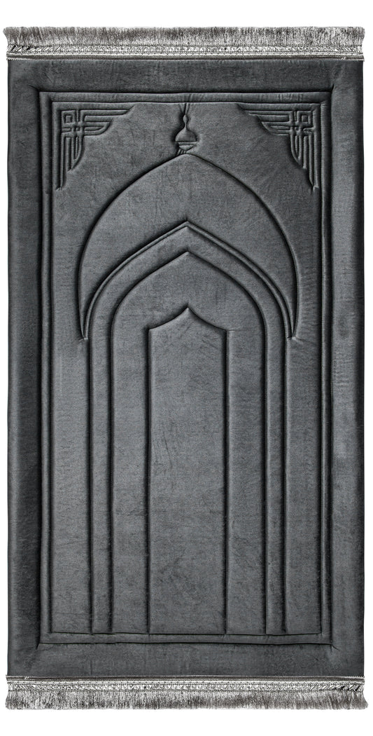 Dark Grey Capitone Prayer Mat