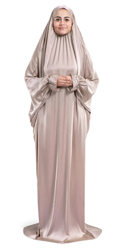 Champagne Satin Islamic Prayer Wear