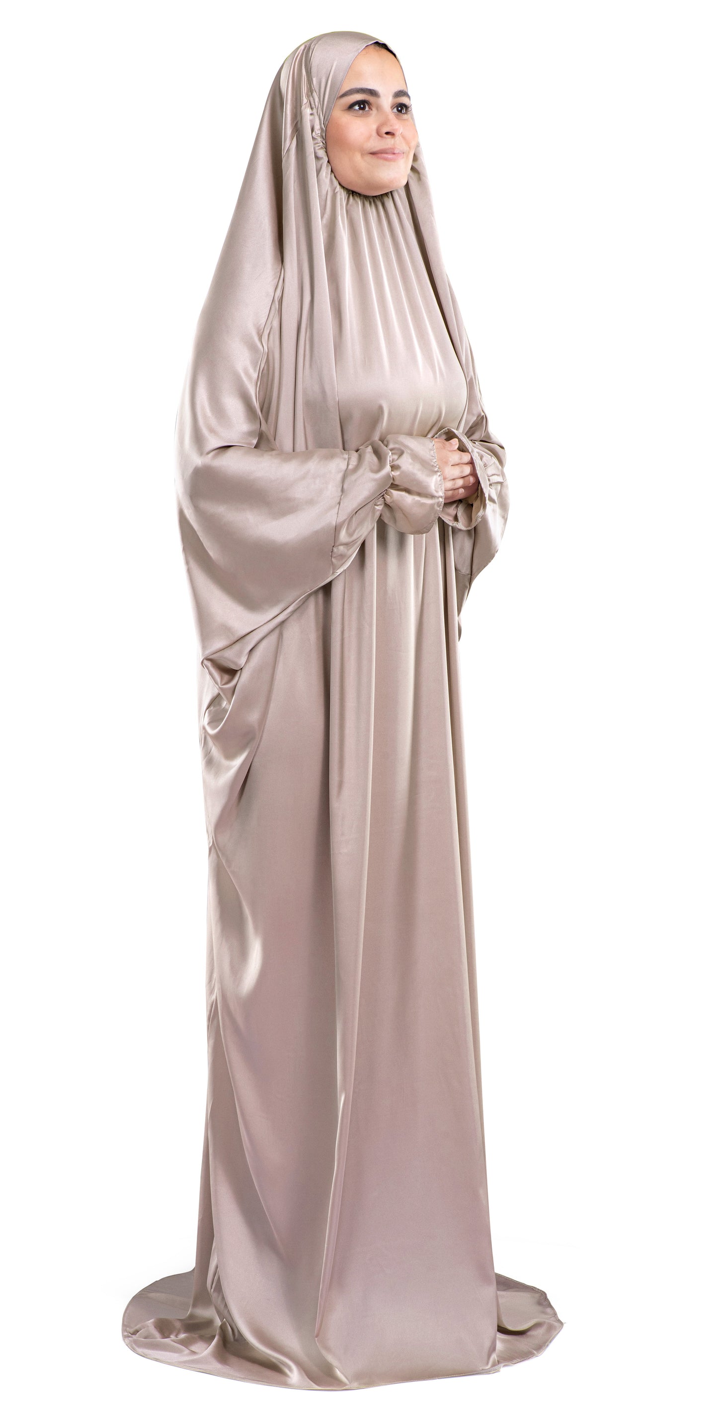 Champagne Satin Islamic Prayer Wear