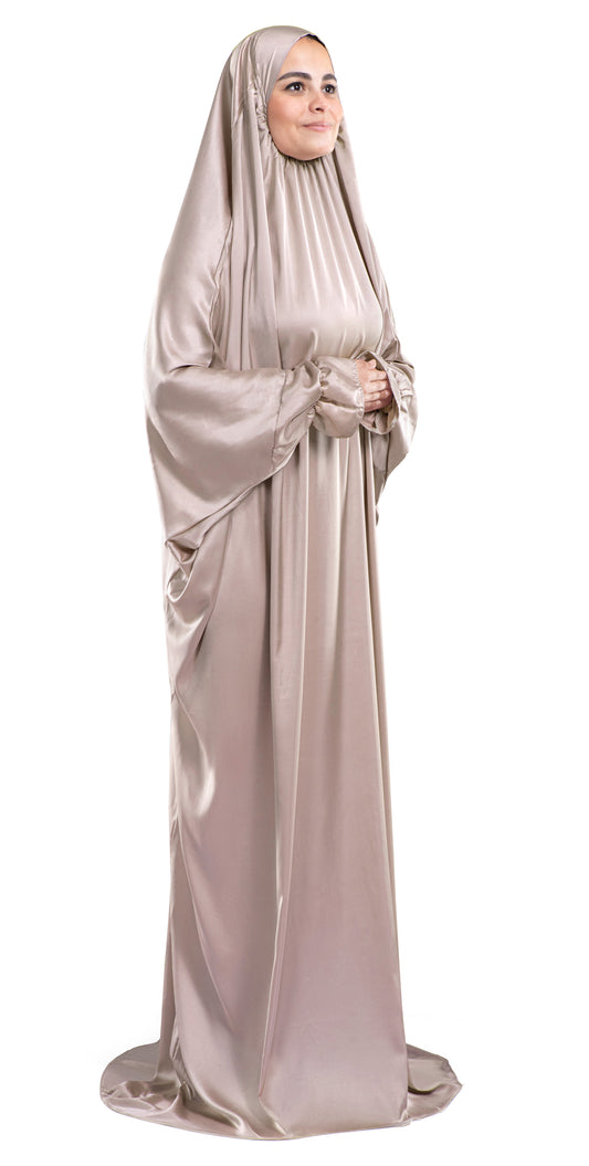 Champagne Satin Islamic Prayer Wear