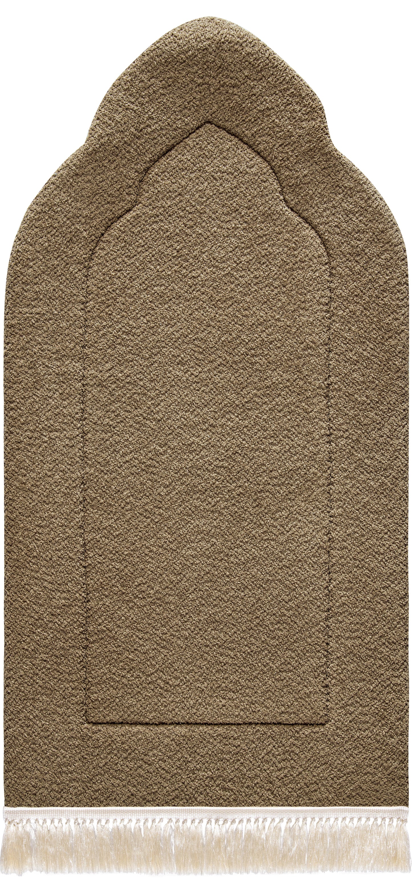 Tan Arched Plain Prayer Mat