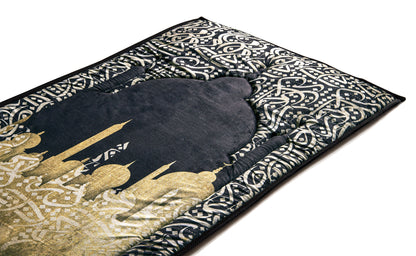 Dark Arabic Calligraphy Premium Prayer Mat