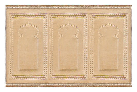 Trio Beige Jama'ah Prayer Mat