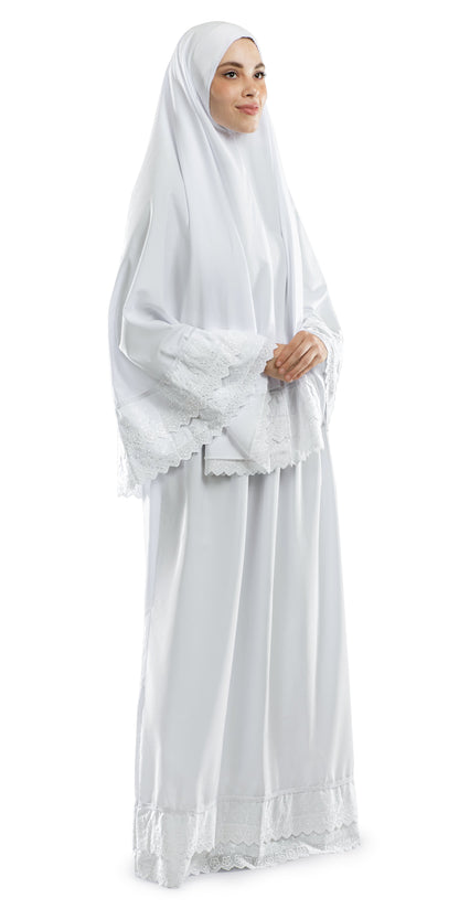 White Dantelle Islamic Prayer Wear