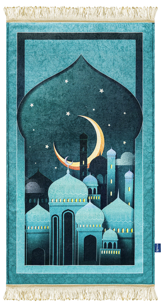 Cyan Arabian Night Original Prayer Mat